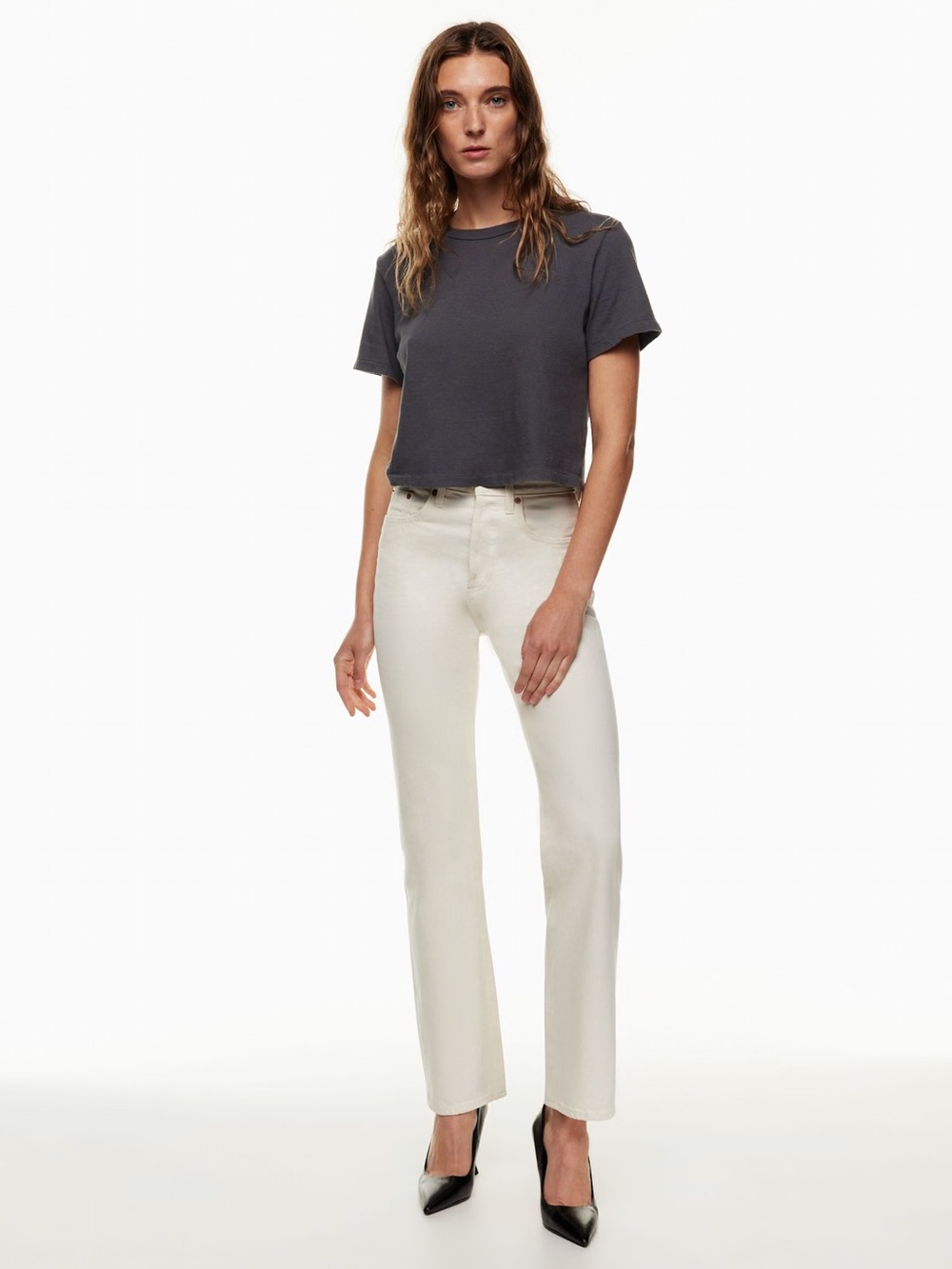Denim Forum Off-White Joni High Rise Jeans *24*